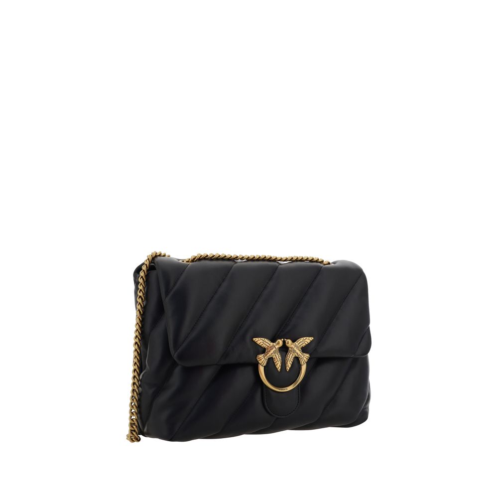 PINKO Black Calf Leather Bos Taurus Shoulder Bag - Image 2