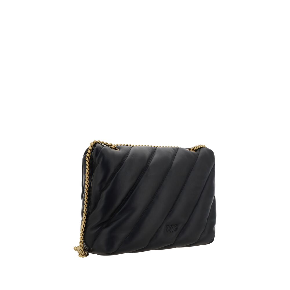 PINKO Black Calf Leather Bos Taurus Shoulder Bag - Image 3