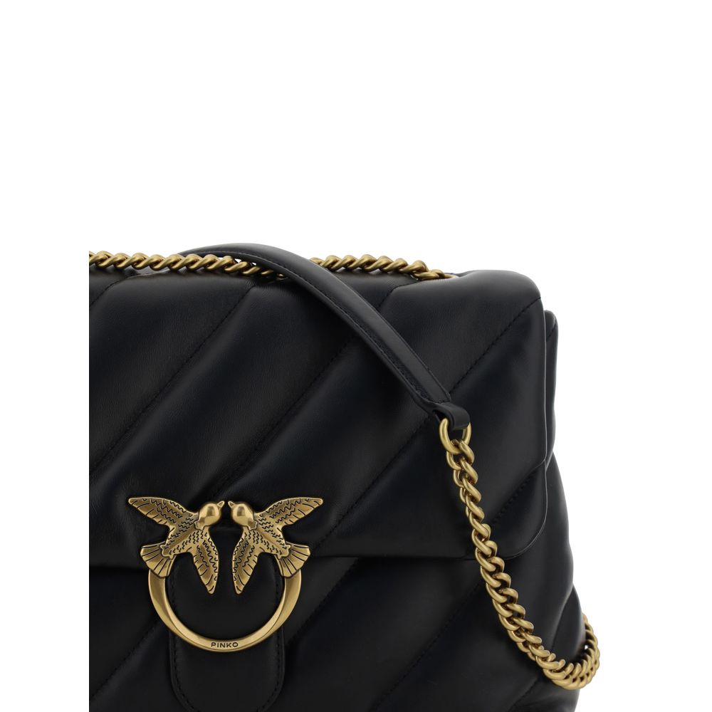 PINKO Black Calf Leather Bos Taurus Shoulder Bag - Image 4