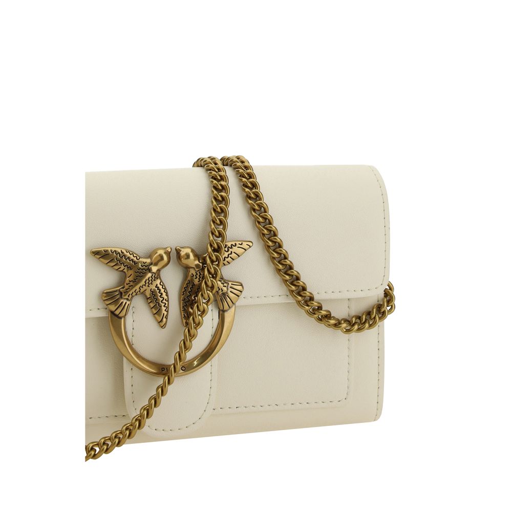 PINKO White Calf Leather Bos Taurus Shoulder Bag - Image 4