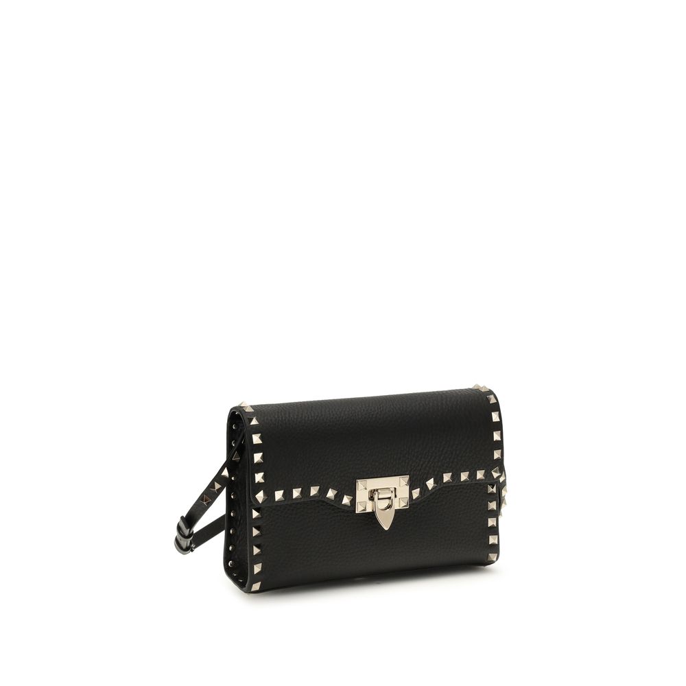 Valentino Garavani Black Calf Leather Bos Taurus Shoulder Bag - Image 2