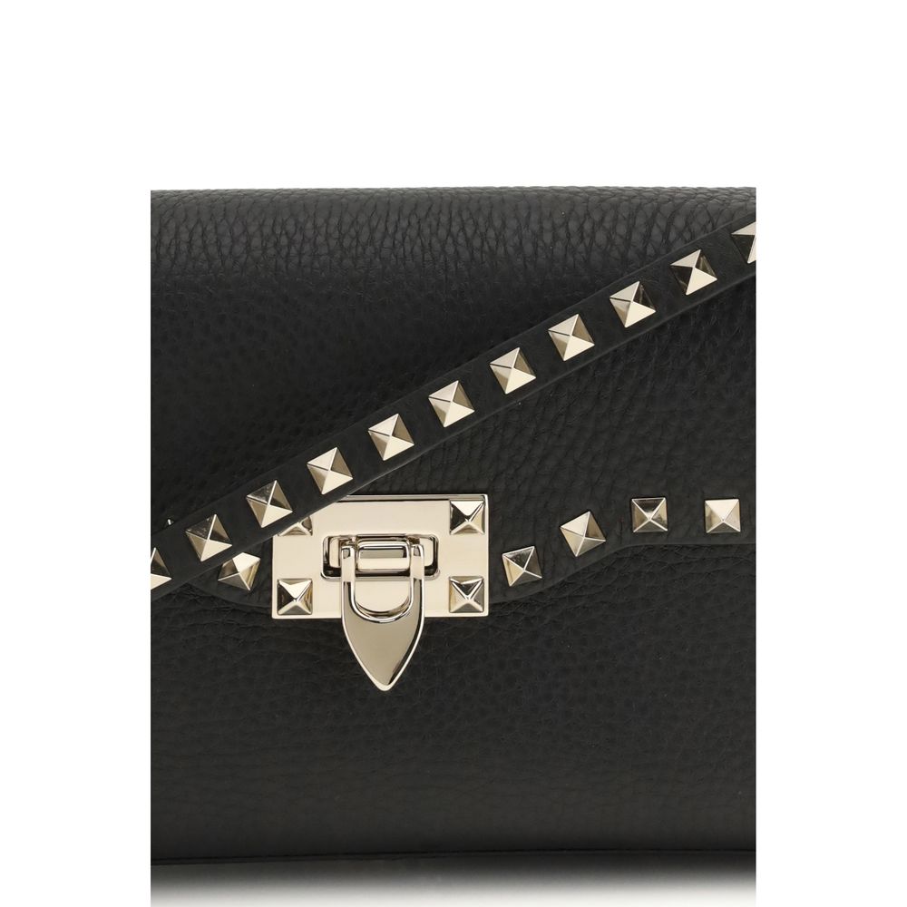 Valentino Garavani Black Calf Leather Bos Taurus Shoulder Bag - Image 4