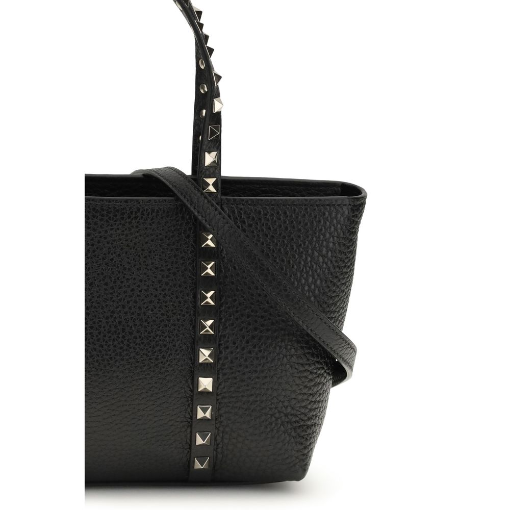 Valentino Garavani Black Calf Leather Bos Taurus Shoulder Bag - Image 4