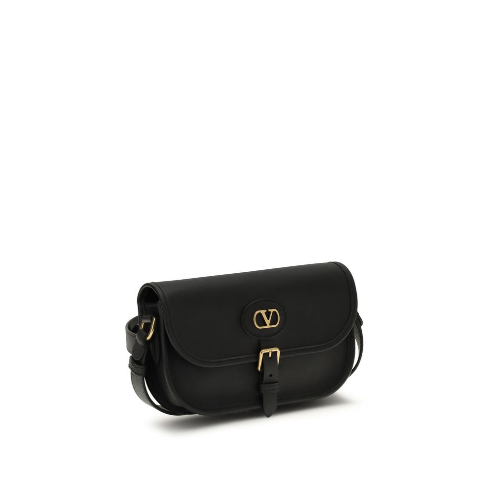 Valentino Garavani Black Calf Leather Bos Taurus Shoulder Bag - Image 2