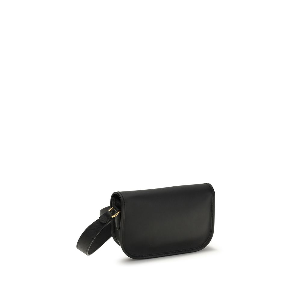Valentino Garavani Black Calf Leather Bos Taurus Shoulder Bag - Image 3