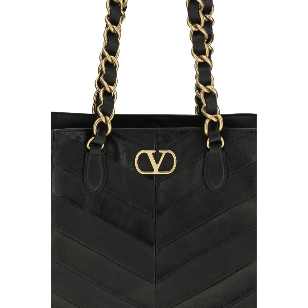 Valentino Garavani Black Napa Leather / Calf Bos Taurus Shoulder Bag - Image 4