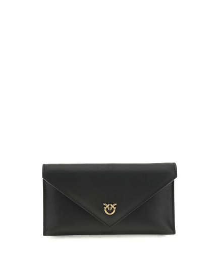 PINKO Black Calf Leather Bos Taurus Handbag
