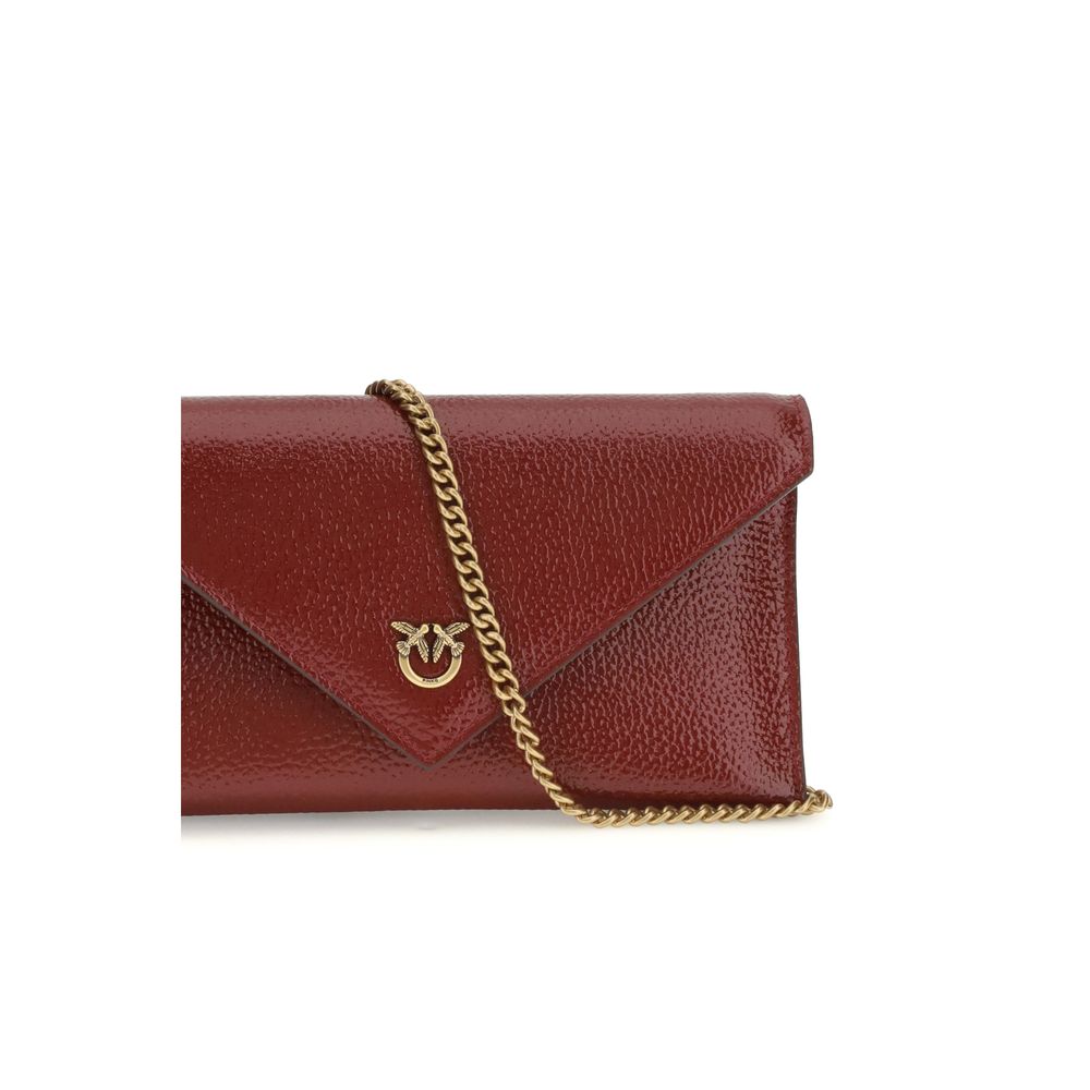 PINKO Bordeaux Calf Leather Bos Taurus Handbag - Image 4