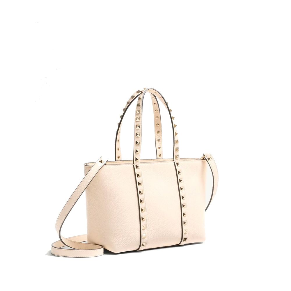 Valentino Garavani Beige Calfskin Tote Bag - Image 2