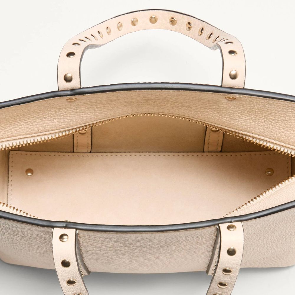 Valentino Garavani Beige Calfskin Tote Bag - Image 3