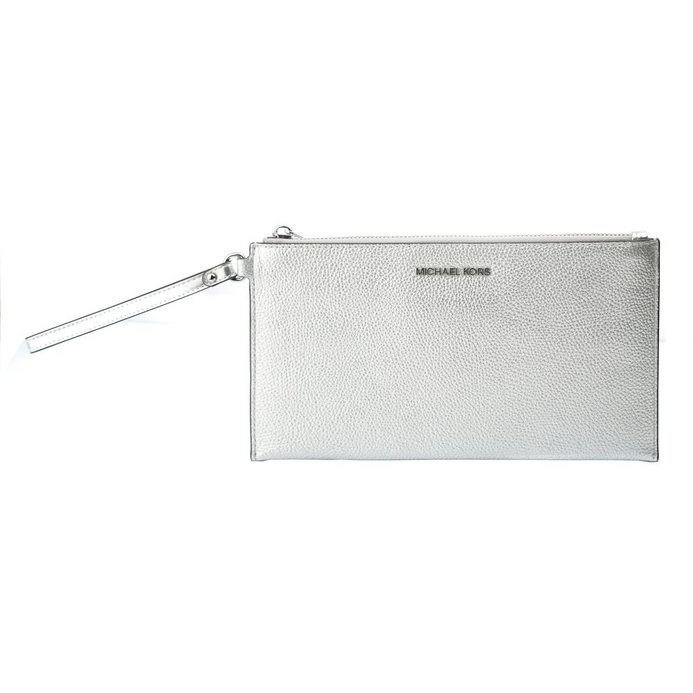 Michael Kors Gray Leather Clutch Bag