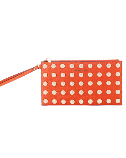 Michael Kors Orange Leather Clutch Bag