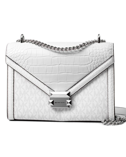 Michael Kors White Canvas Crossbody Bag