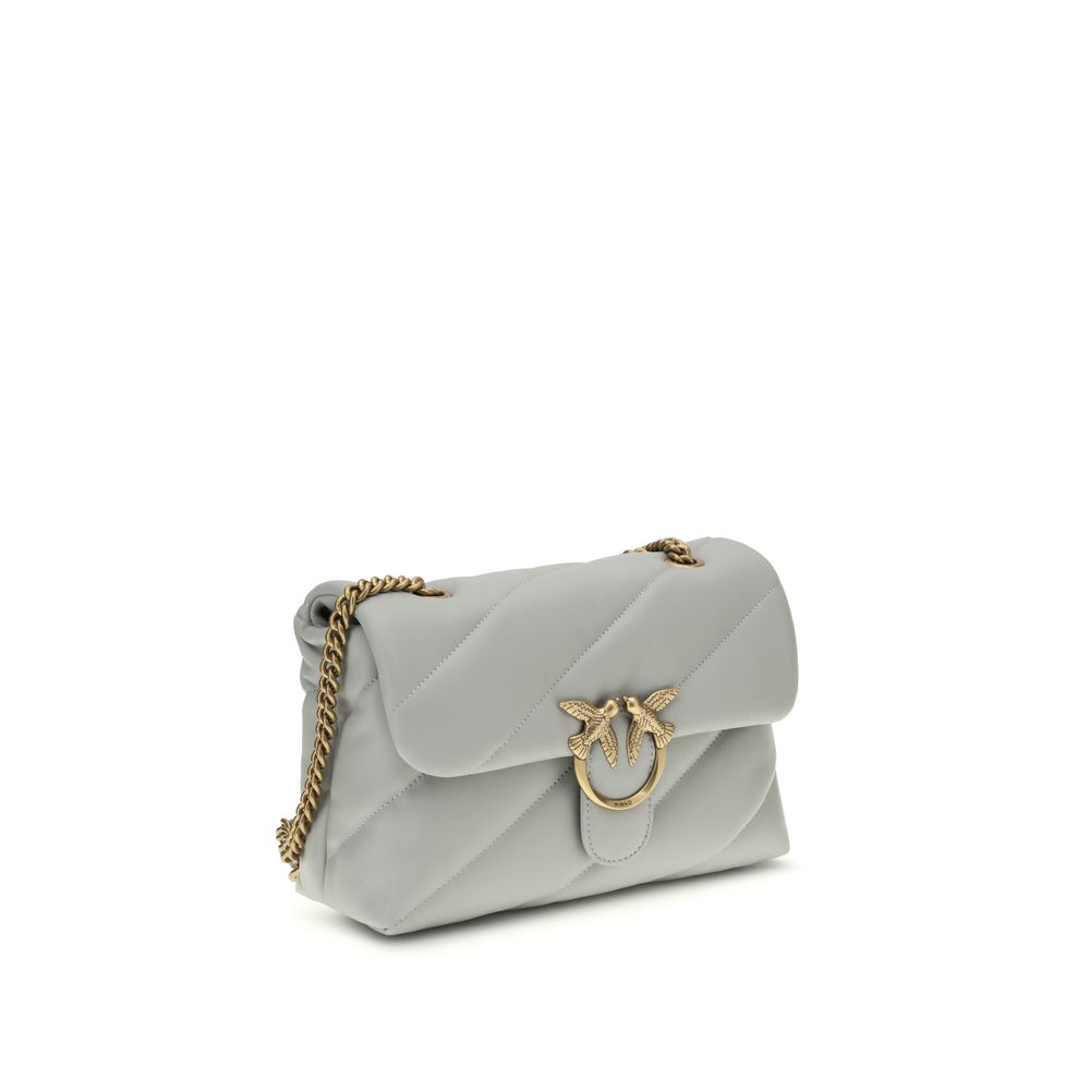 PINKO Gray Calf Leather Bos Taurus Shoulder Bag - Image 2