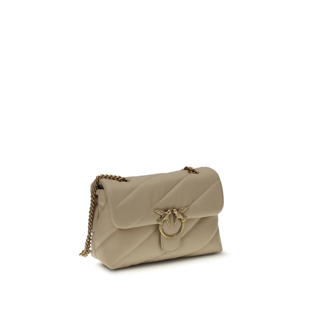 PINKO Beige Calf Leather Bos Taurus Shoulder Bag - Image 2