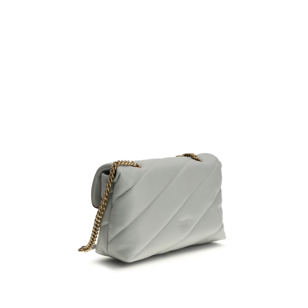 PINKO Gray Calf Leather Bos Taurus Shoulder Bag - Image 3