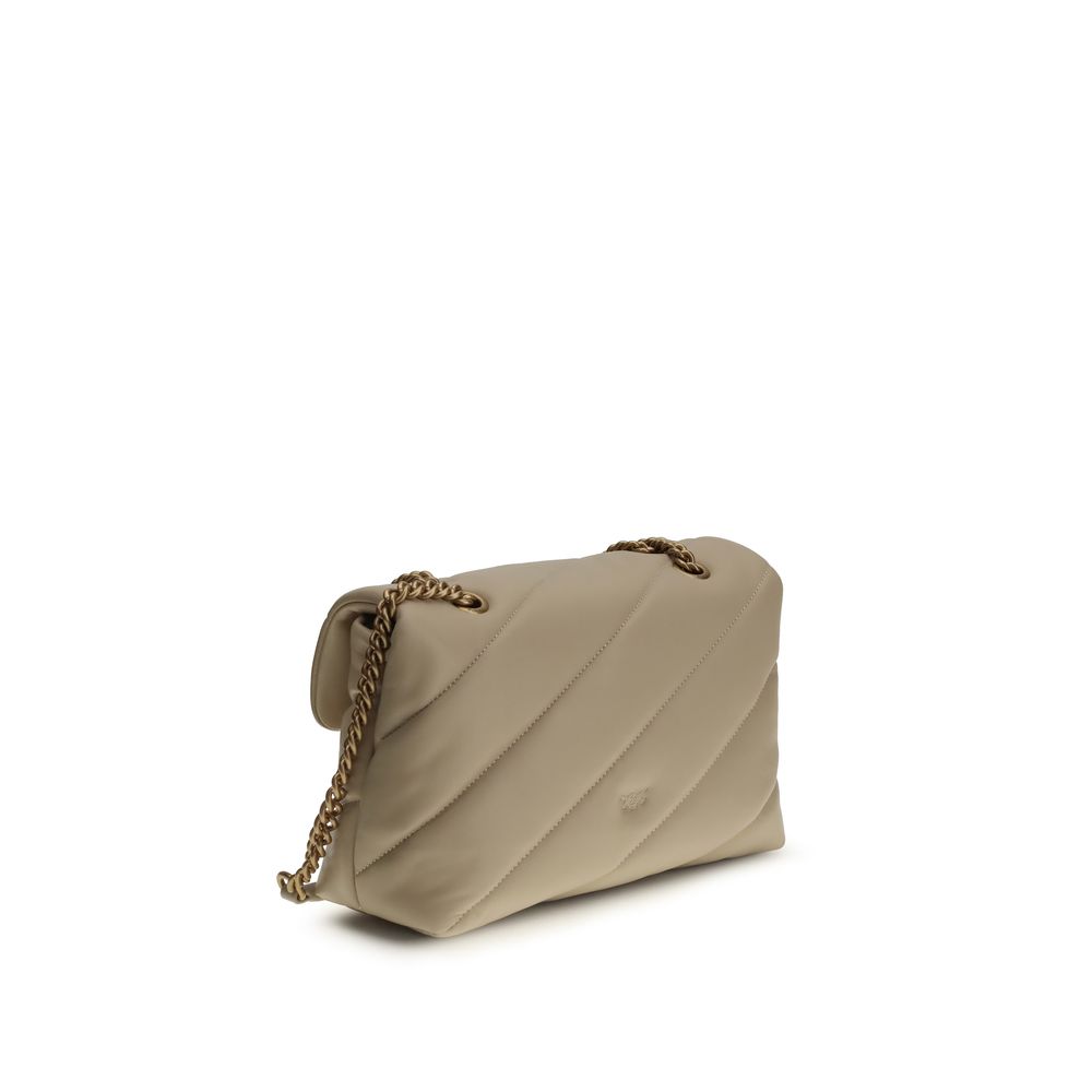 PINKO Beige Calf Leather Bos Taurus Shoulder Bag - Image 3