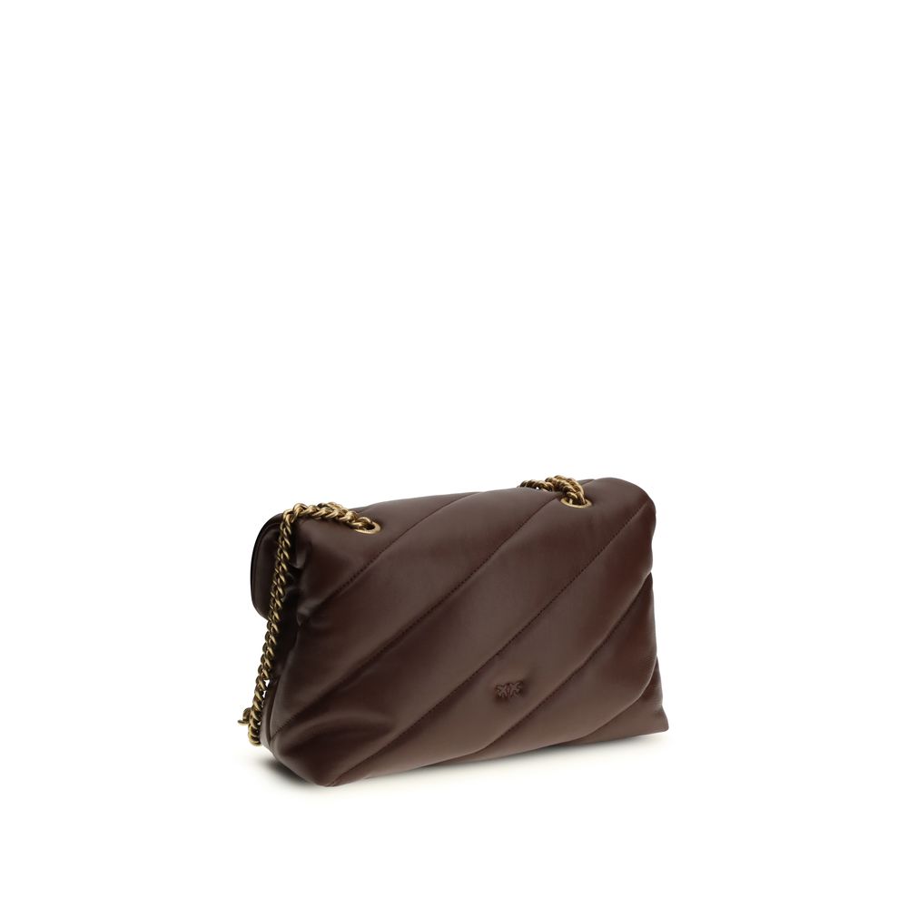 PINKO Brown Calf Leather Bos Taurus Shoulder Bag - Image 3