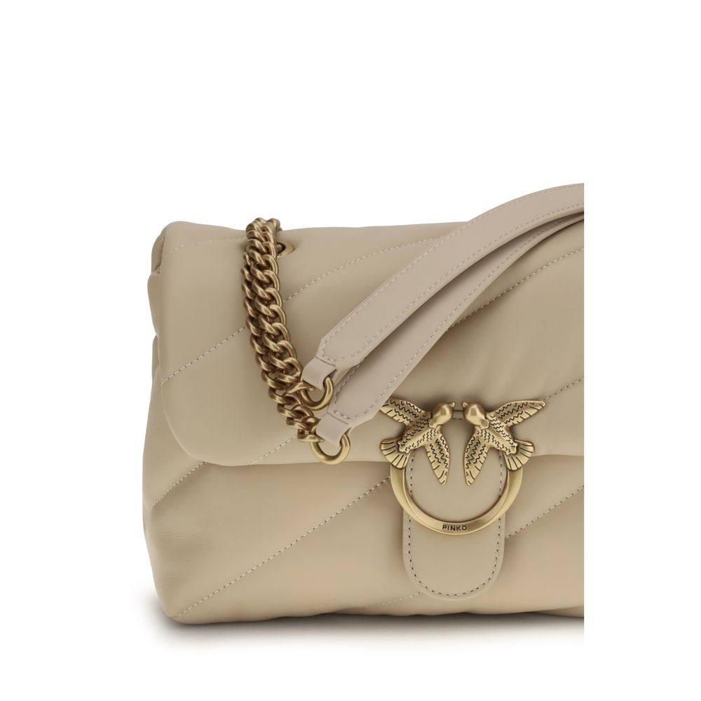 PINKO Beige Calf Leather Bos Taurus Shoulder Bag - Image 4