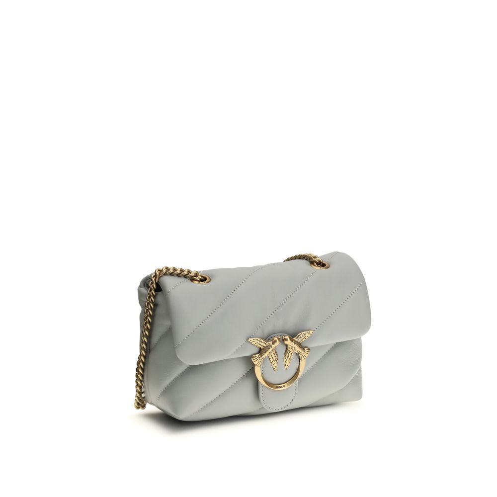 PINKO Gray Calf Leather Bos Taurus Shoulder Bag - Image 2