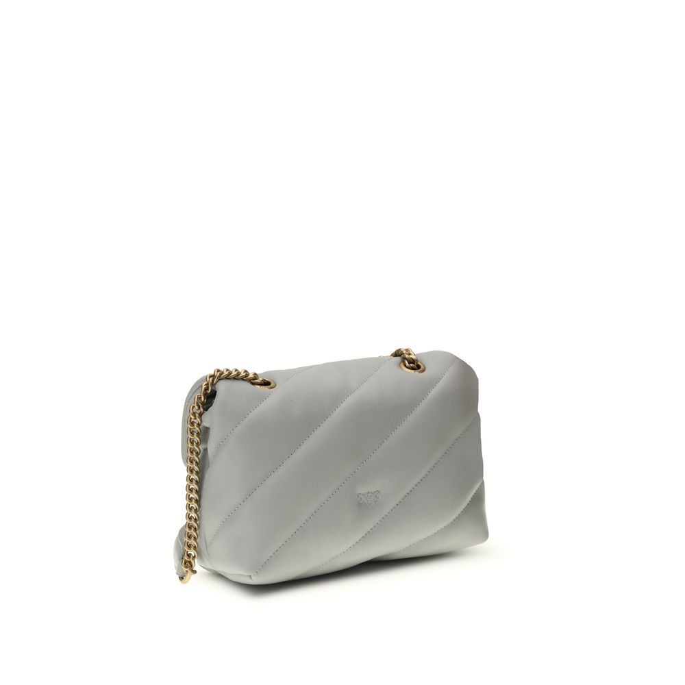 PINKO Gray Calf Leather Bos Taurus Shoulder Bag - Image 3