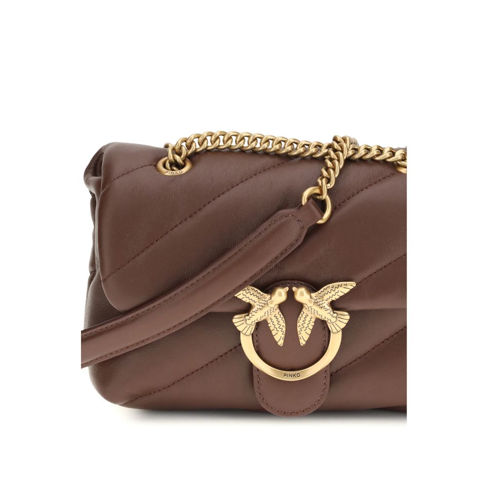 PINKO Brown Calf Leather Bos Taurus Shoulder Bag - Image 4