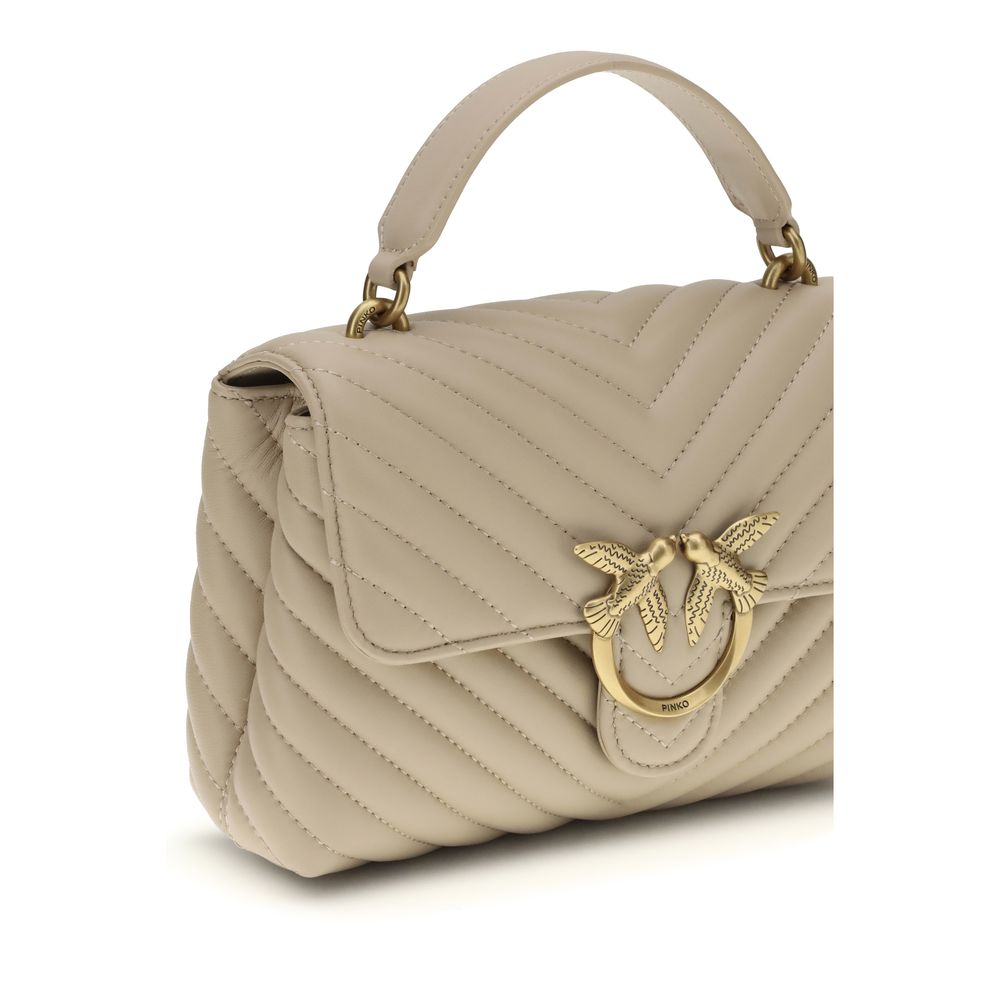 PINKO Beige Calf Leather Bos Taurus Handbag - Image 4