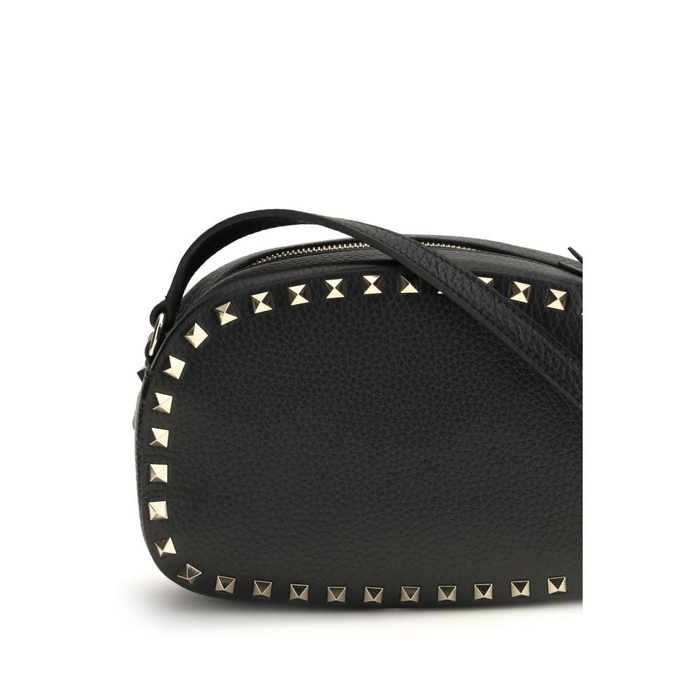 Valentino Garavani Black Calf Leather Bos Taurus Shoulder Bag - Image 4