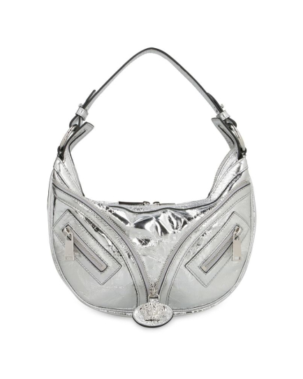 Versace Silver Lamb Leather Shoulder Bag
