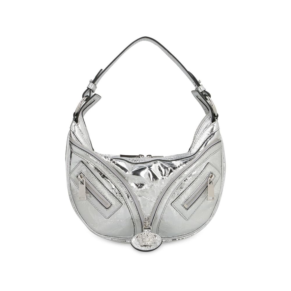 Versace Silver Lamb Leather Shoulder Bag