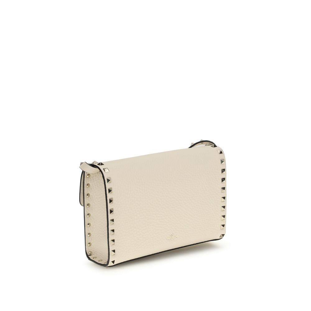 Valentino Garavani Beige Calf Leather Bos Taurus Shoulder Bag - Image 3