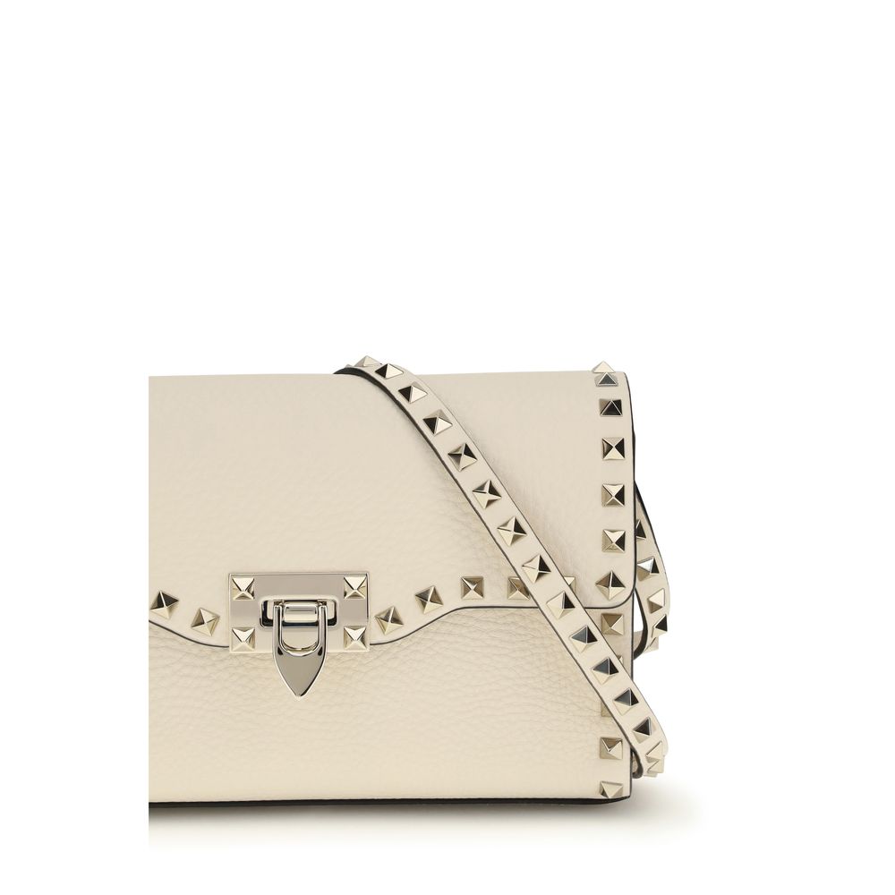 Valentino Garavani Beige Calf Leather Bos Taurus Shoulder Bag - Image 4