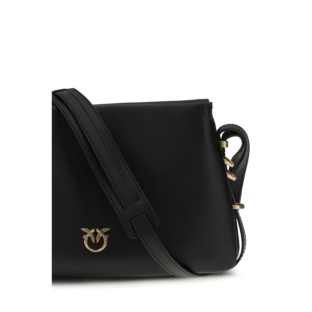 PINKO Black Calf Leather Bos Taurus Shoulder Bag - Image 4