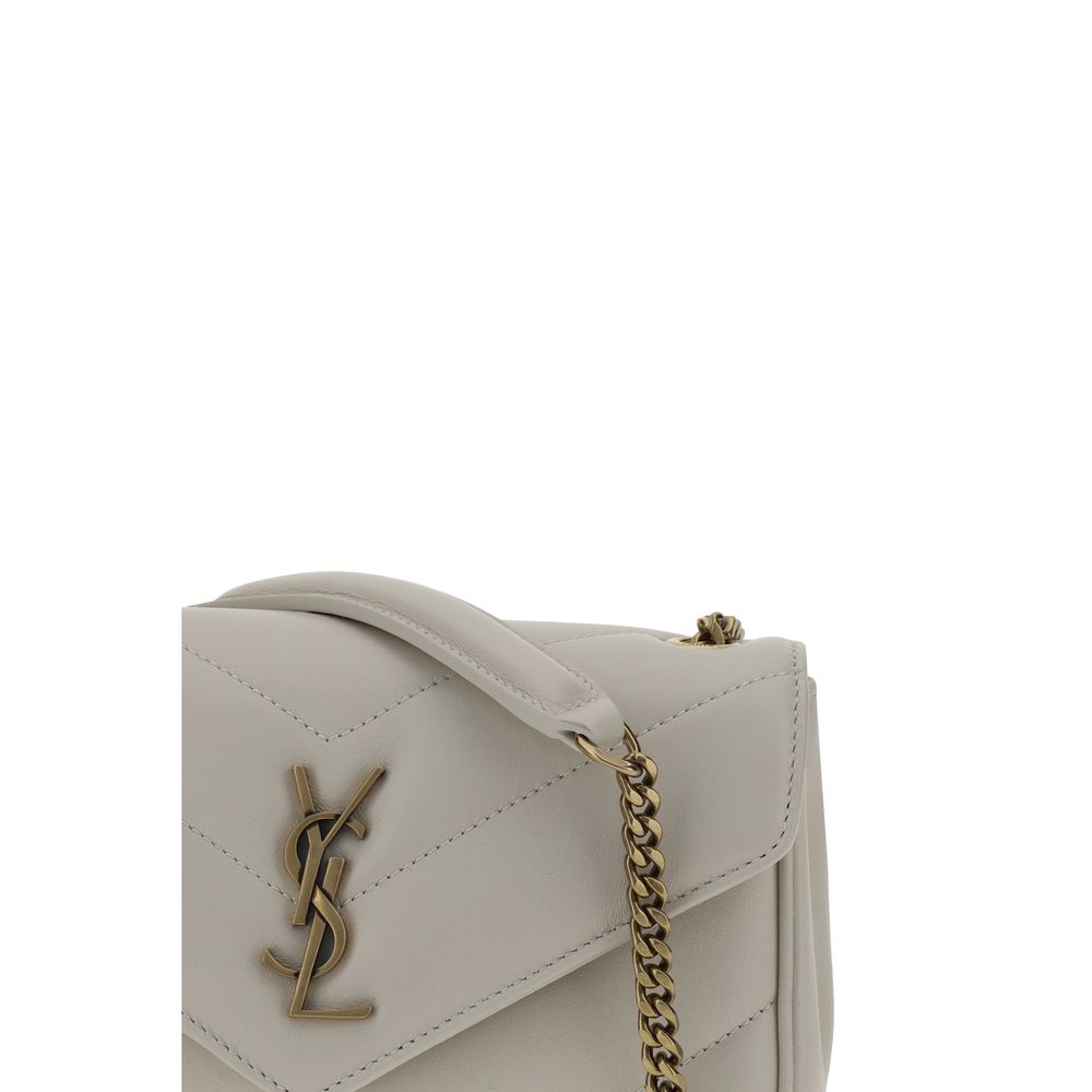 Saint Laurent White Lamb Ovis Aries Aries Shoulder Bag - Image 4
