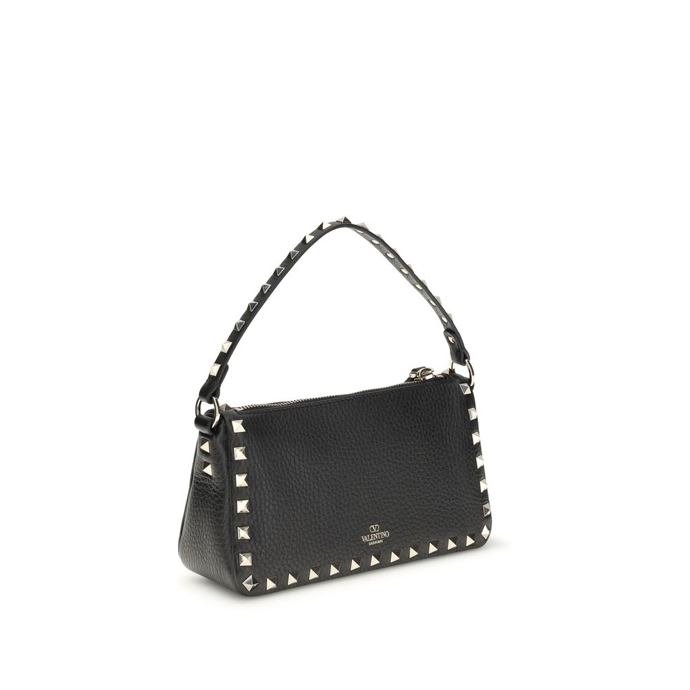 Valentino Garavani Black Calf Leather Bos Taurus Shoulder Bag - Image 3