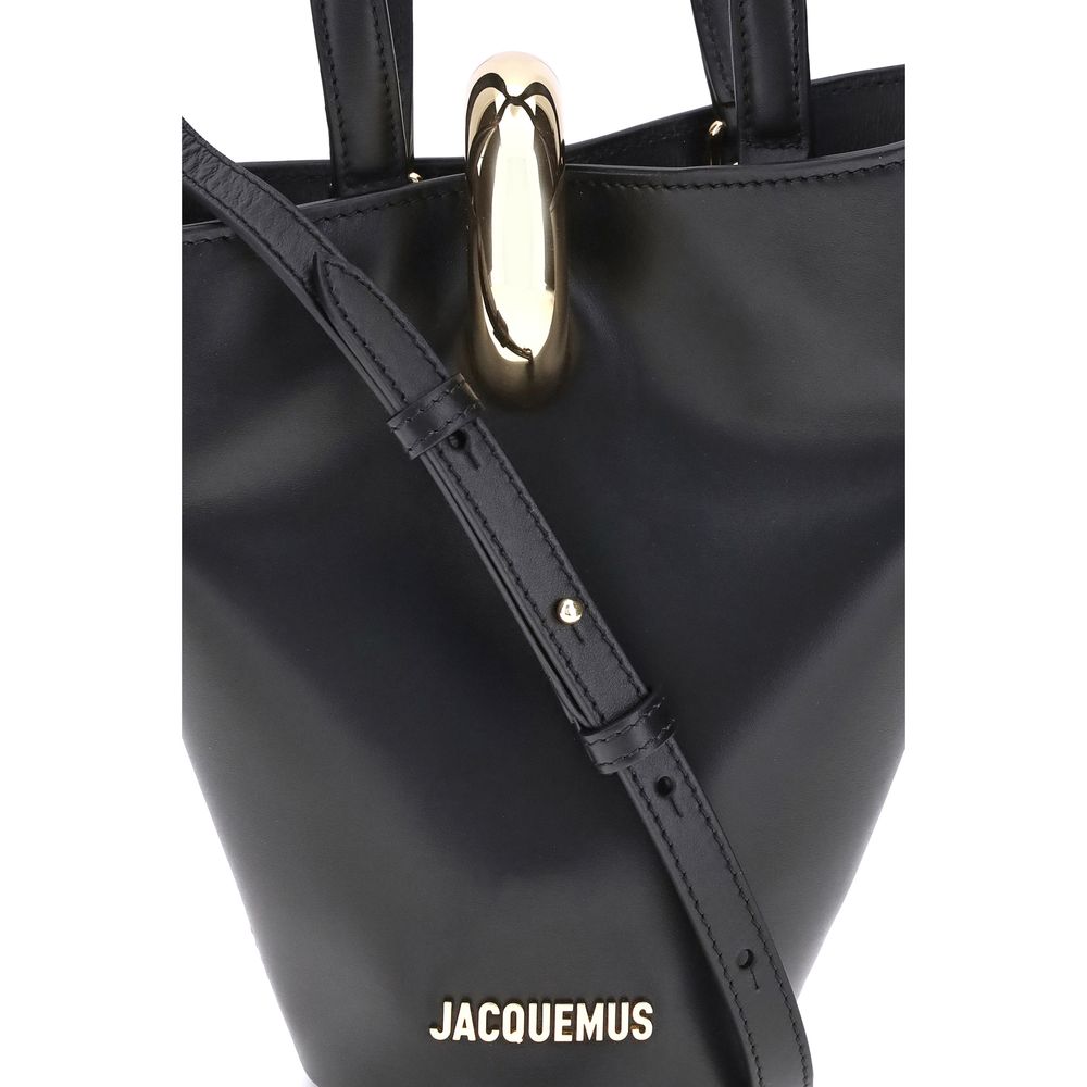 Jacquemus Black Calf Leather Bos Taurus Shoulder Bag - Image 4