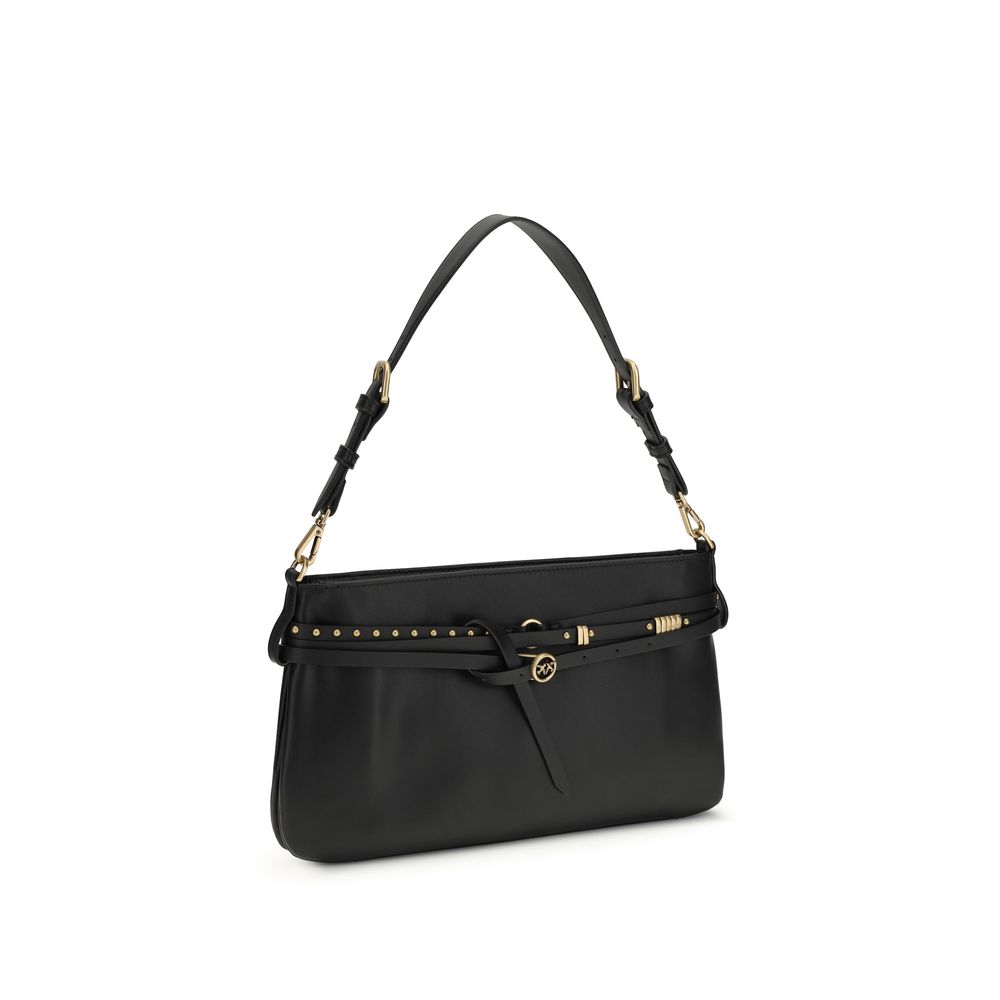 PINKO Black Calf Leather Bos Taurus Shoulder Bag - Image 2