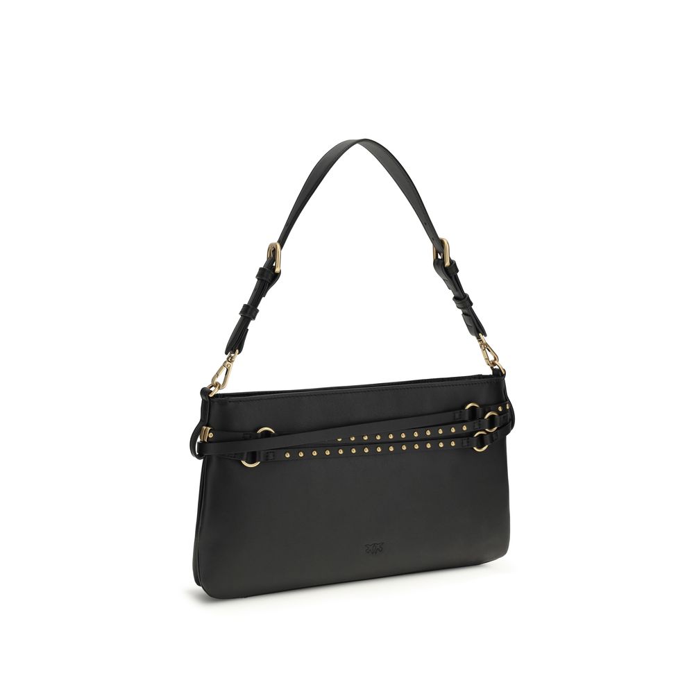 PINKO Black Calf Leather Bos Taurus Shoulder Bag - Image 3