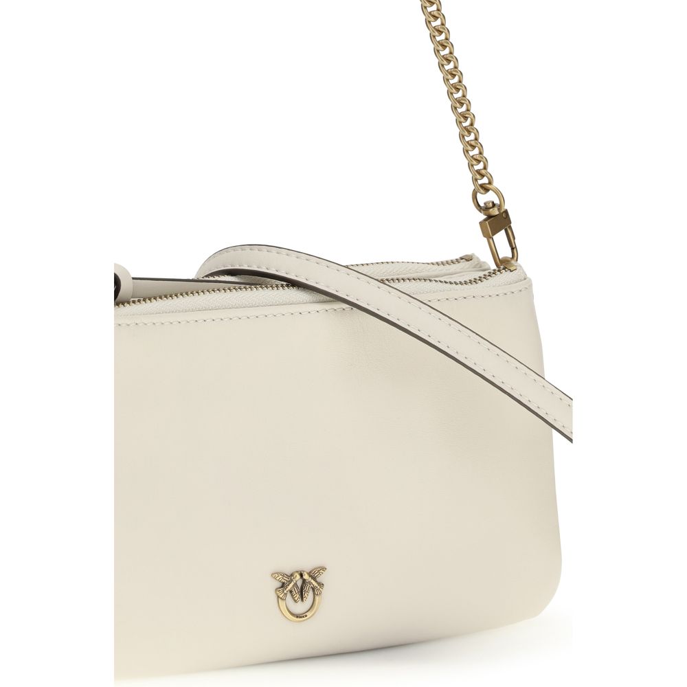 PINKO Beige Calf Leather Bos Taurus Shoulder Bag - Image 4