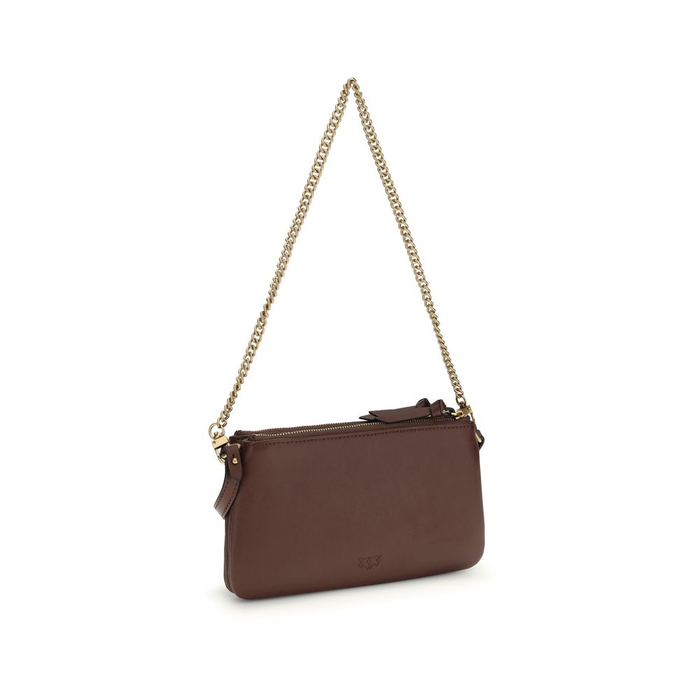 PINKO Brown Calf Leather Bos Taurus Shoulder Bag - Image 3