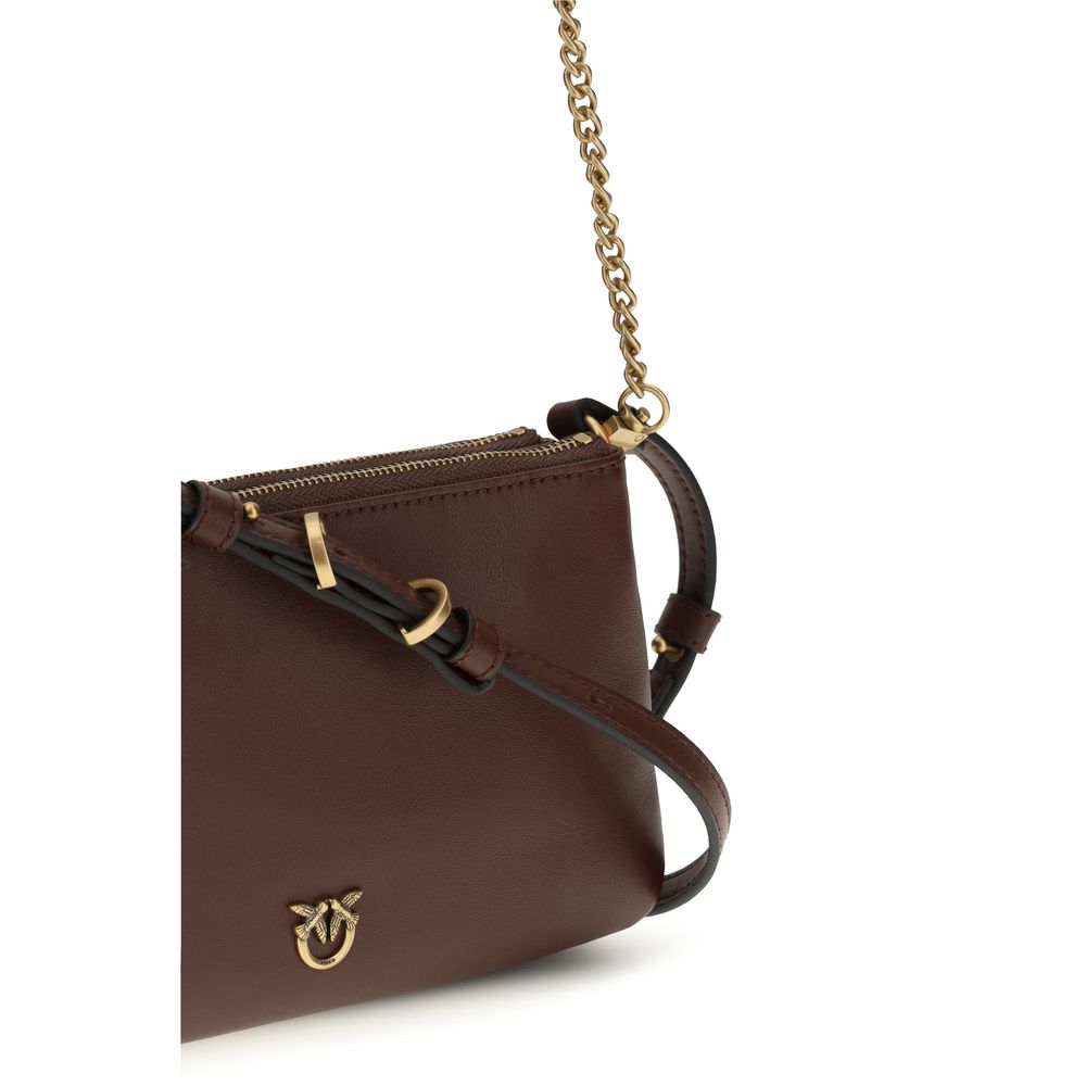 PINKO Brown Calf Leather Bos Taurus Shoulder Bag - Image 4