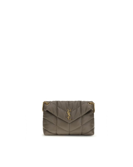 Saint Laurent Gray Lamb Leather Shoulder Bag
