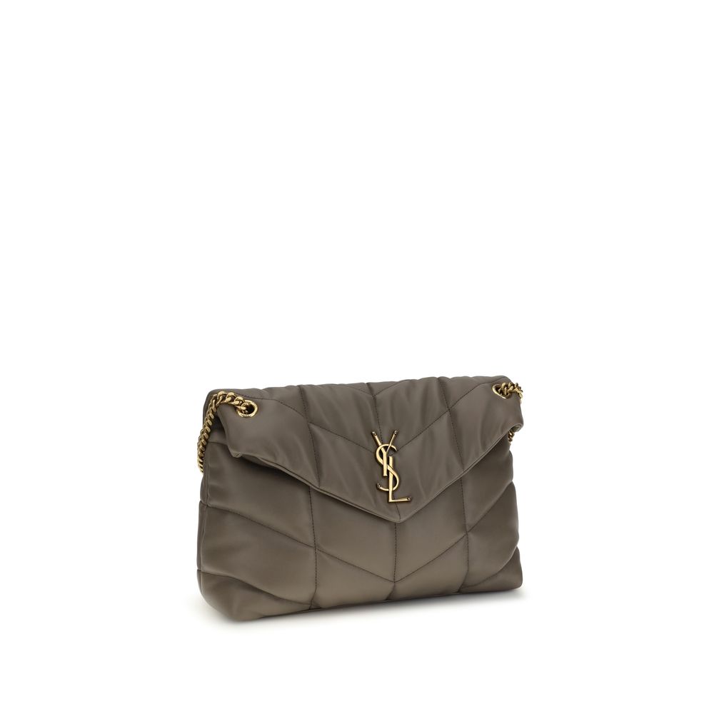 Saint Laurent Gray Lamb Leather Shoulder Bag - Image 2
