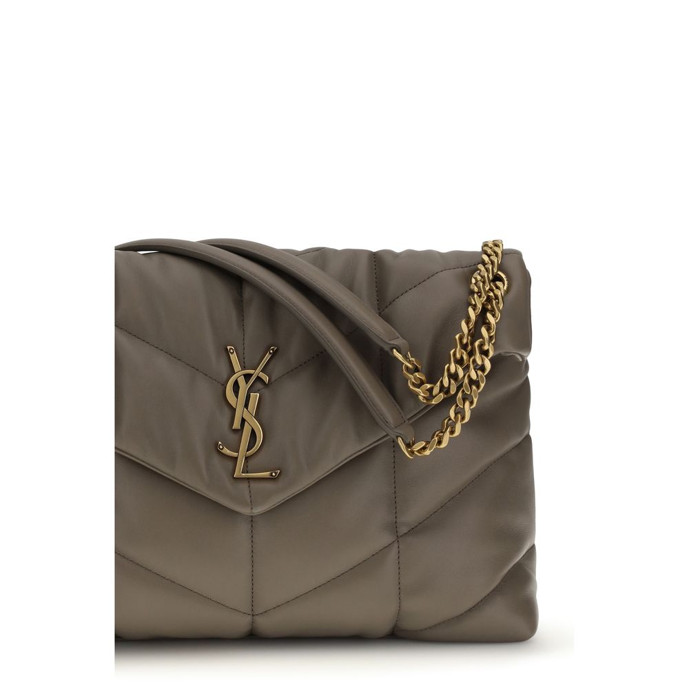 Saint Laurent Gray Lamb Leather Shoulder Bag - Image 4