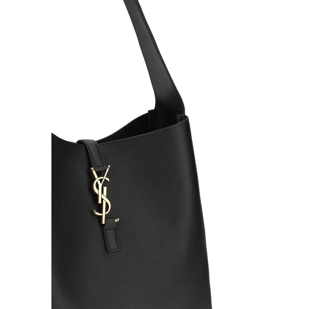 Saint Laurent Black Calf Leather Bos Taurus Shoulder Bag - Image 4