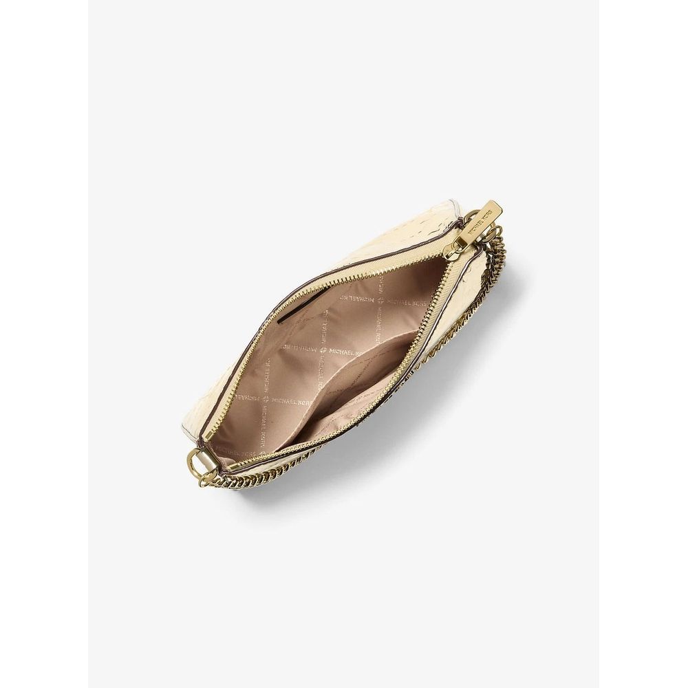 Michael Kors Gold Canvas Clutch Bag - Image 2