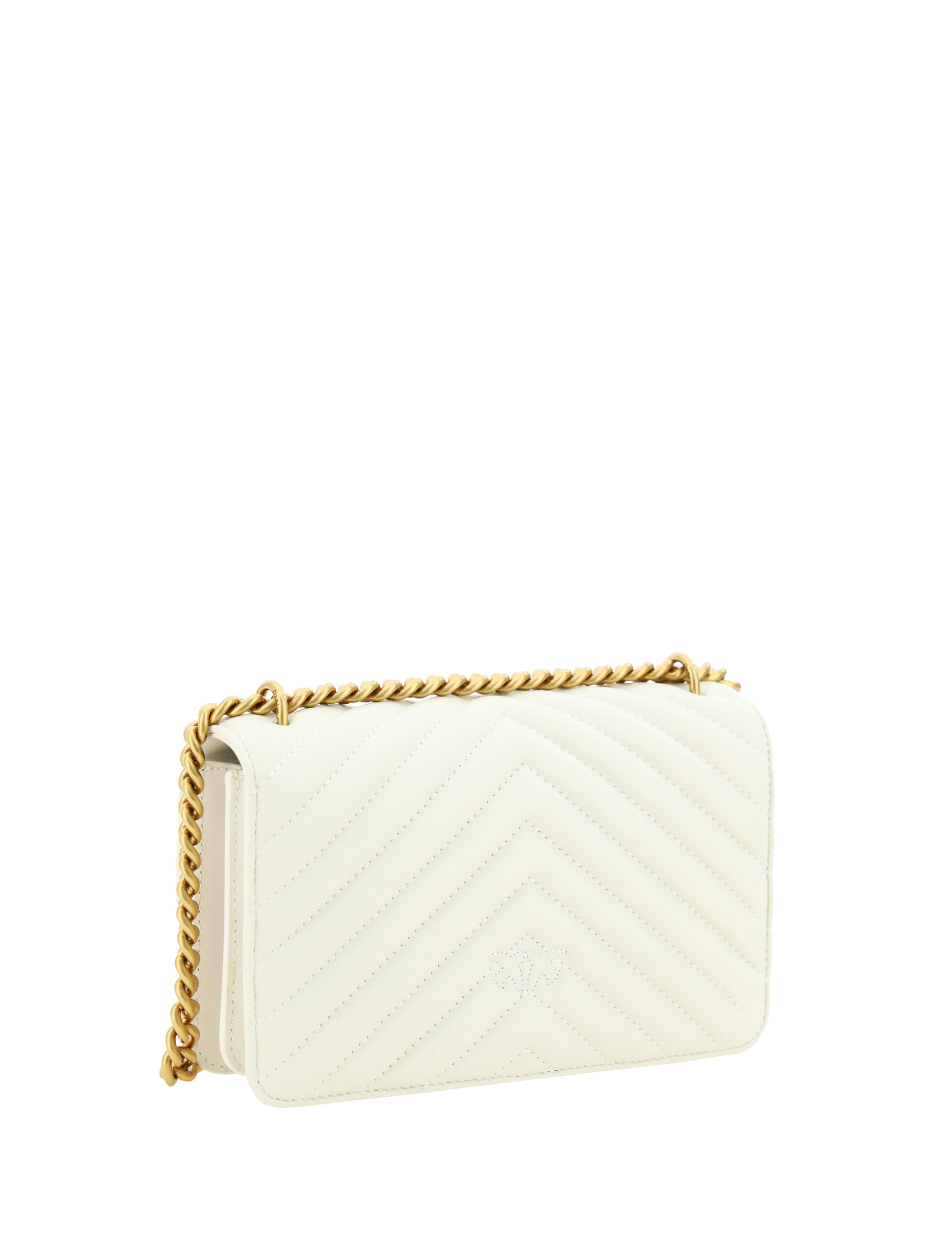 PINKO White Leather Love One Mini Shoulder Bag - Image 4