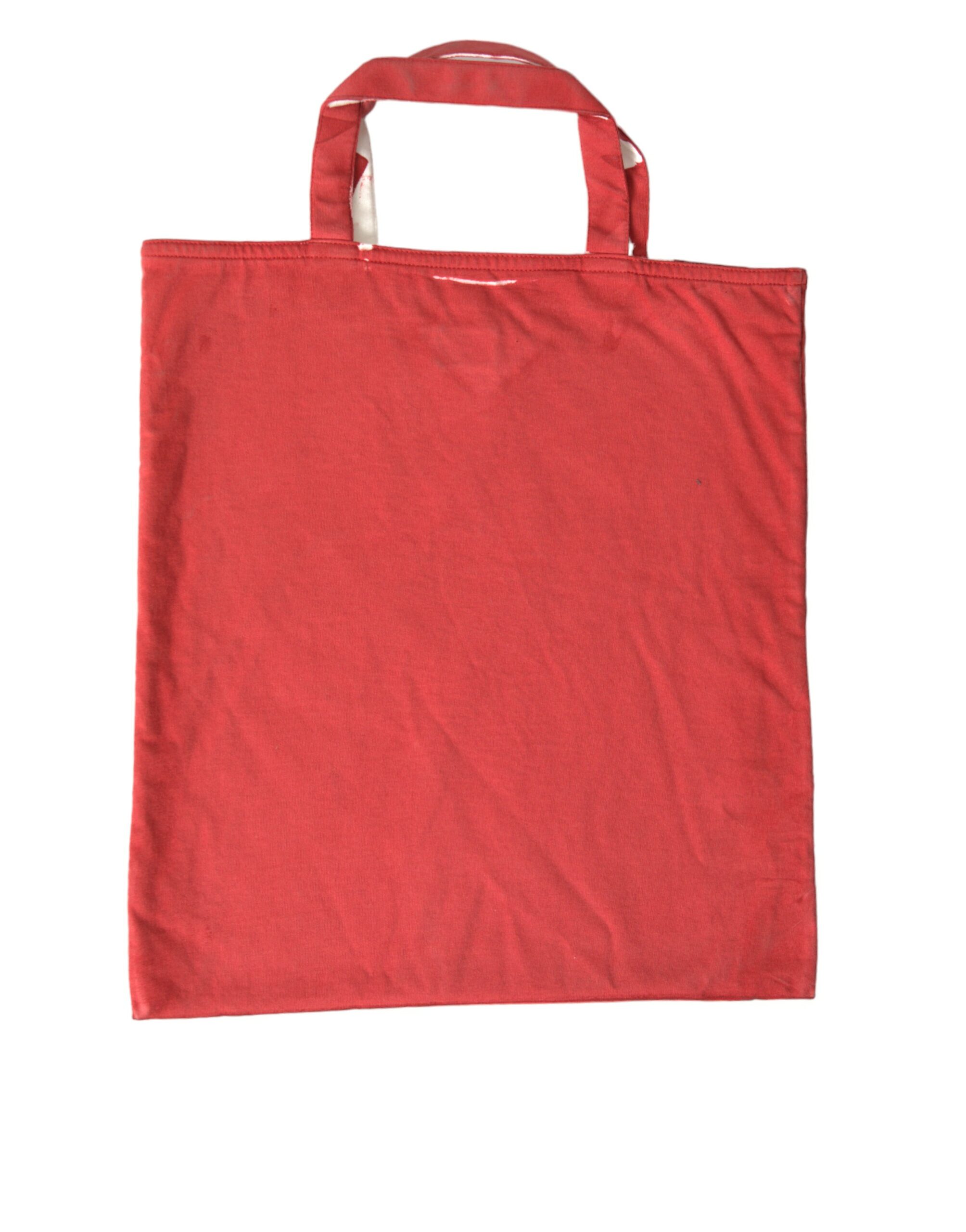 Prada Red Jersey Fabric Logo Shoulder Shopping Tote Bag - Image 4