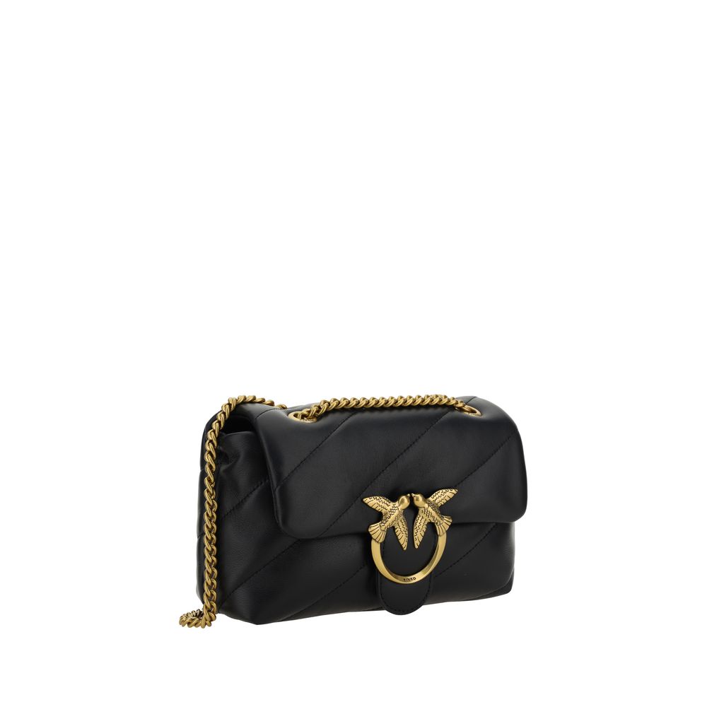 PINKO Black Calf Leather Bos Taurus Shoulder Bag - Image 2