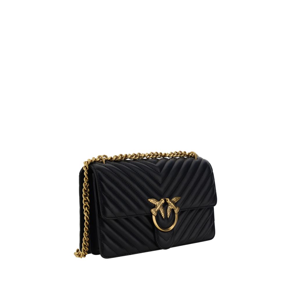 PINKO Black Calf Leather Bos Taurus Shoulder Bag - Image 2